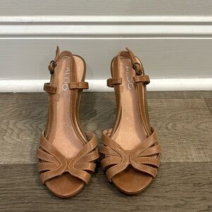 Aldo tan strappy heels size 6